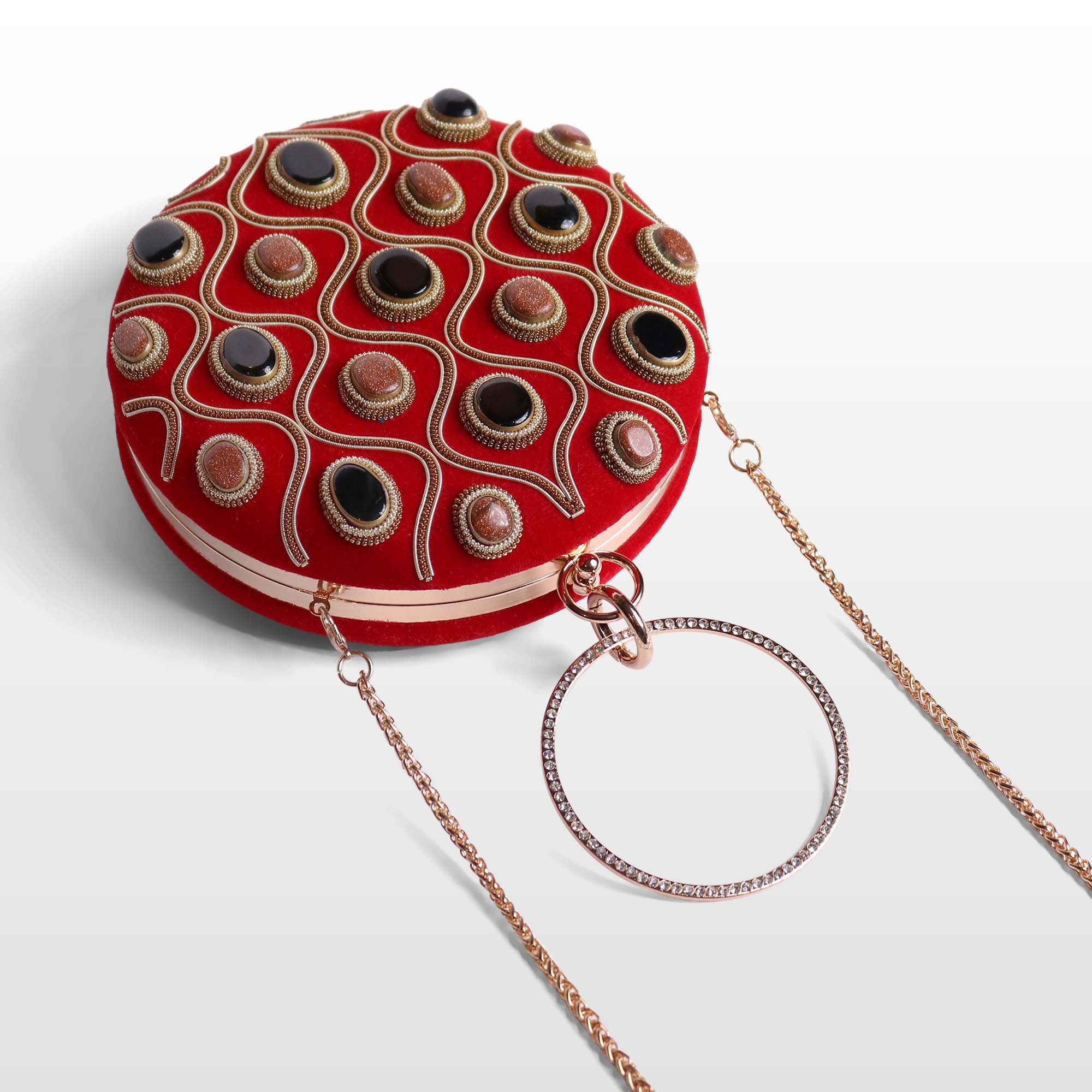 Aurelia Gemstone Round Clutch