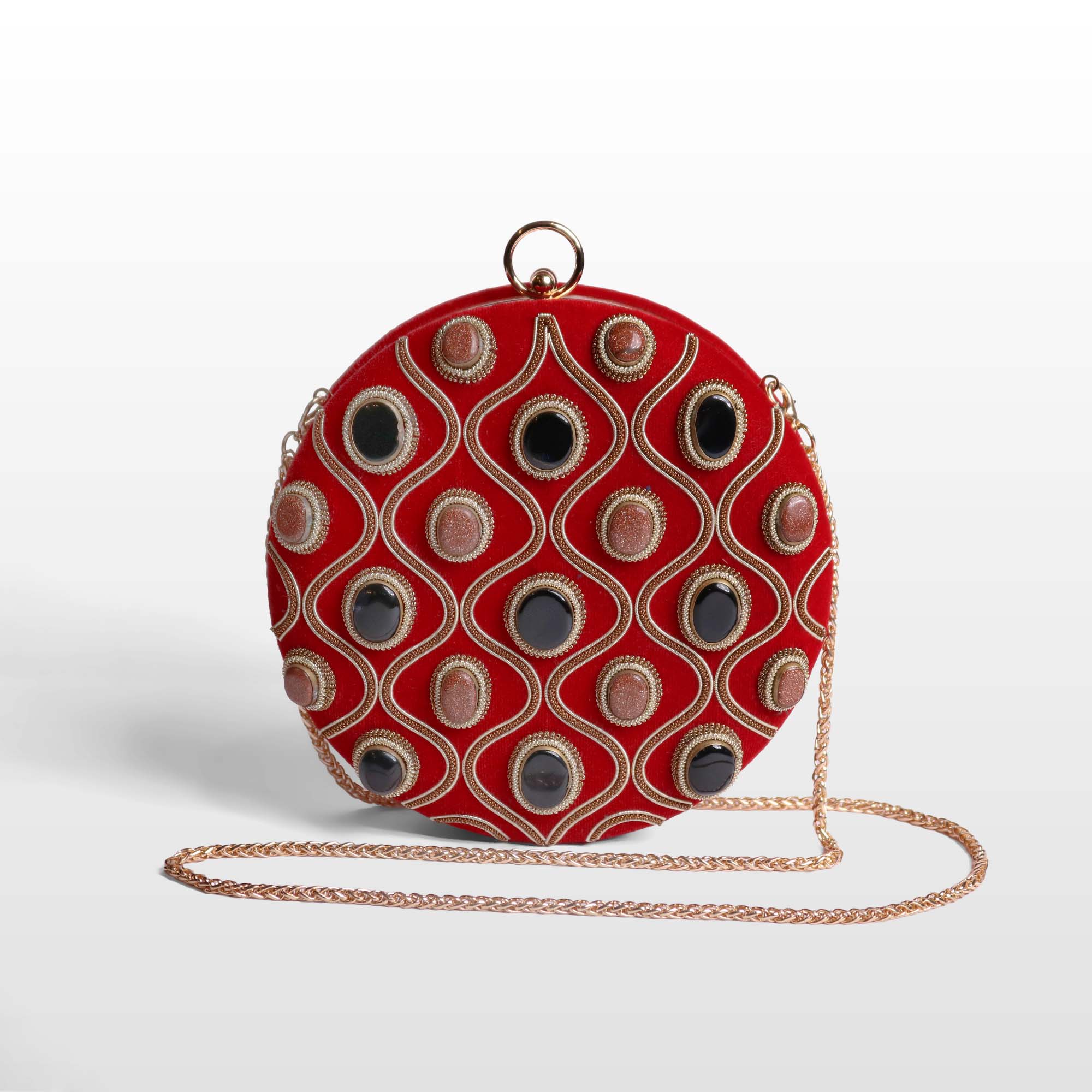 Aurelia Gemstone Round Clutch