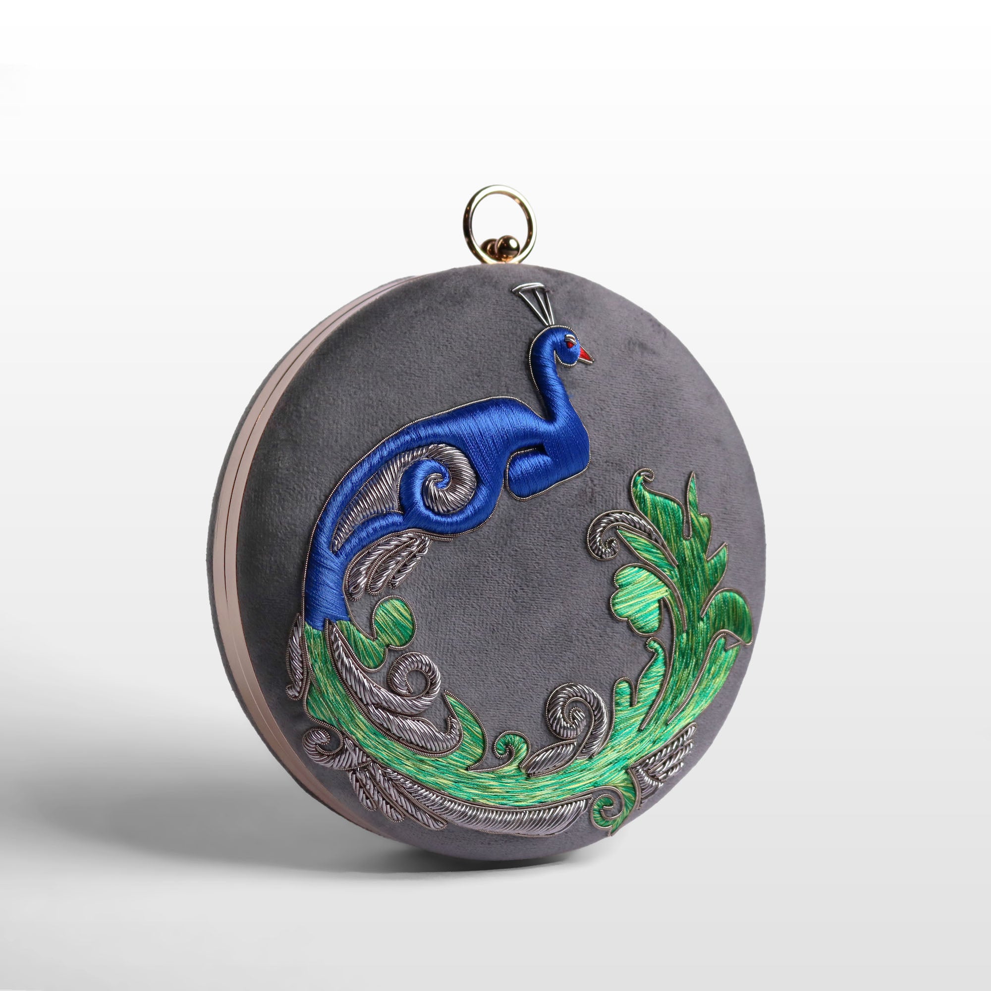 Neela Peacock Gemstone Clutch