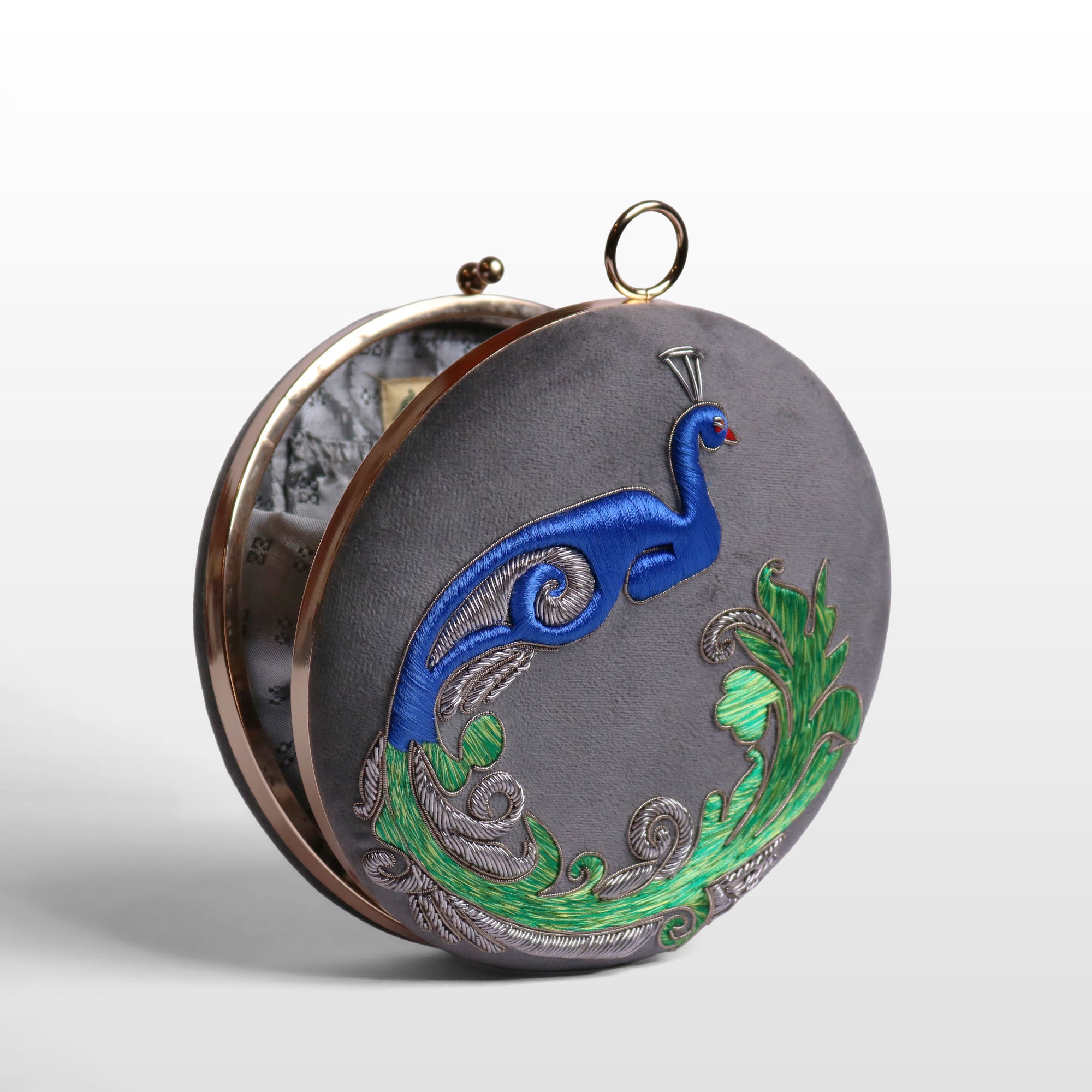 Neela Peacock Gemstone Clutch