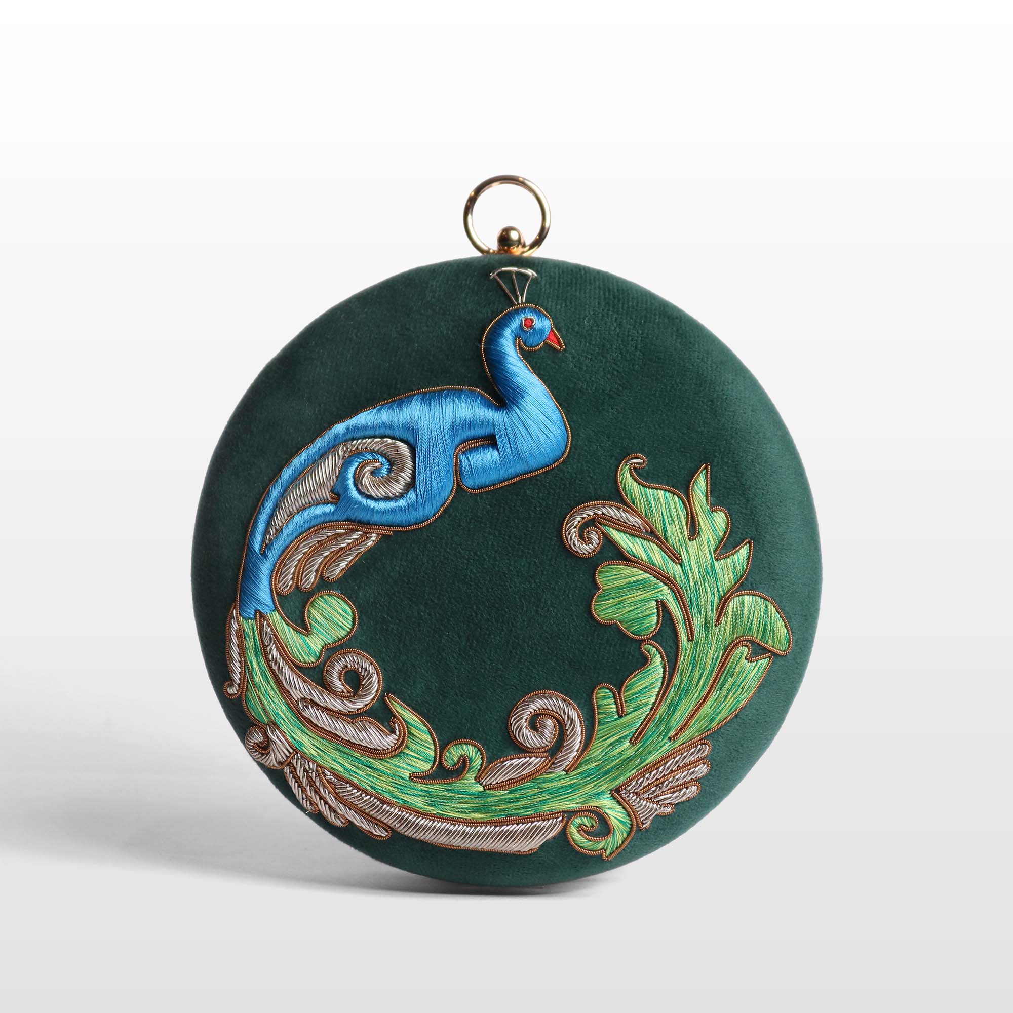 Neela Peacock Gemstone Clutch