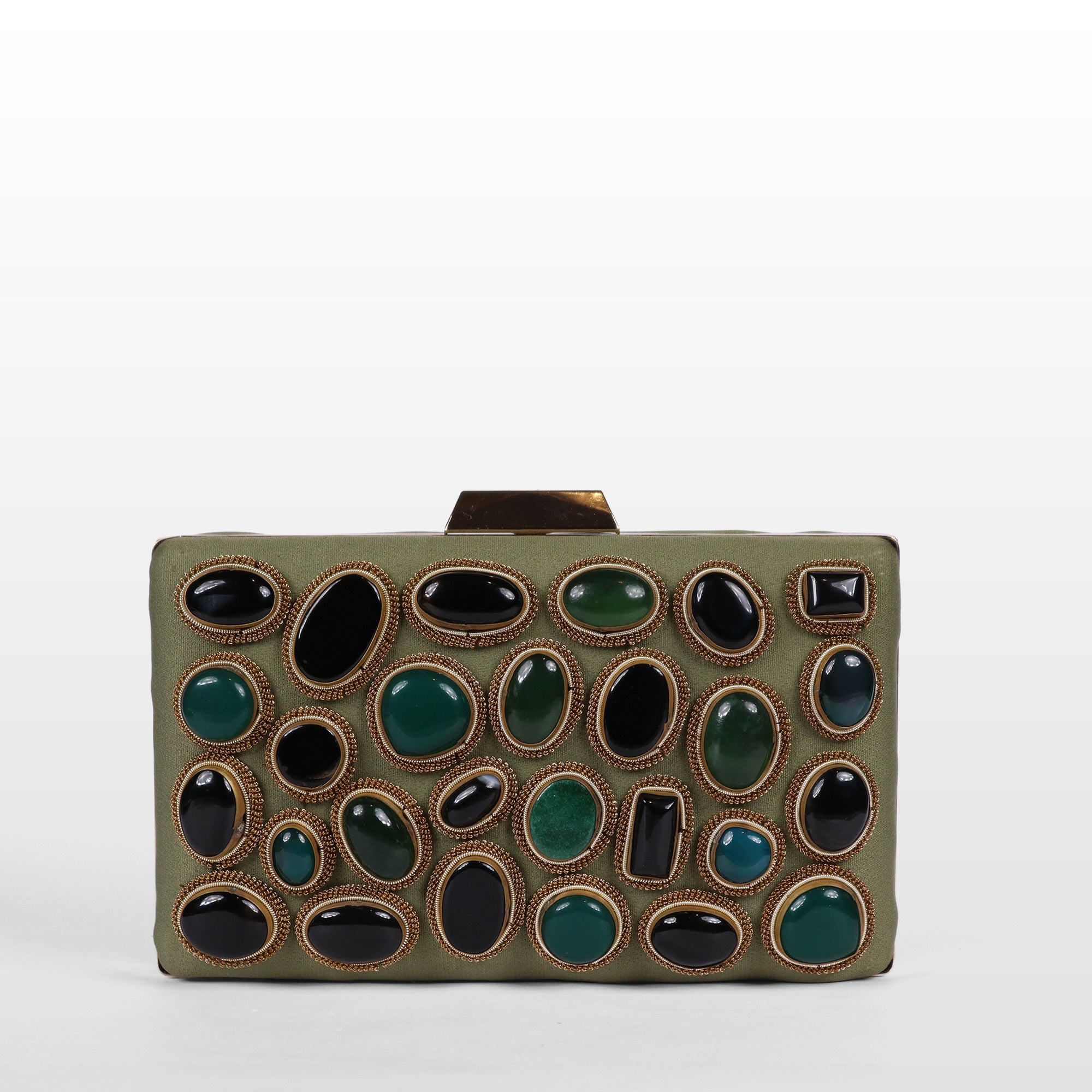 Crown stone Velvet Evening Bag