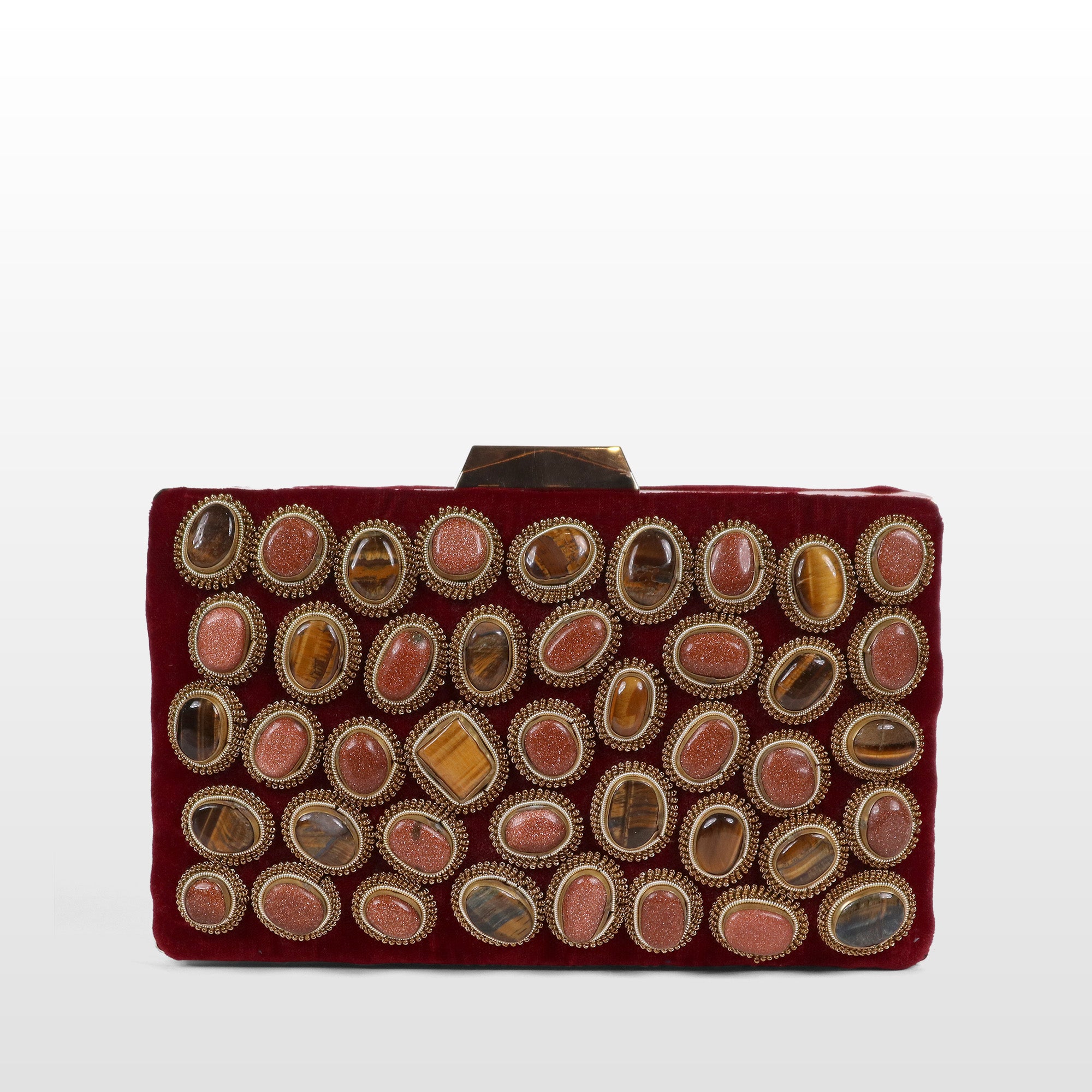 Crown stone Velvet Evening Bag