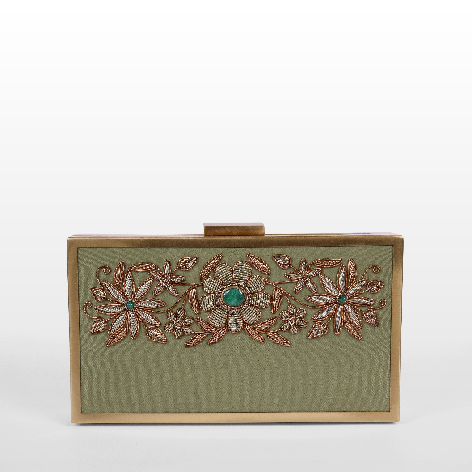 Bloom & Brass Evening Clutch