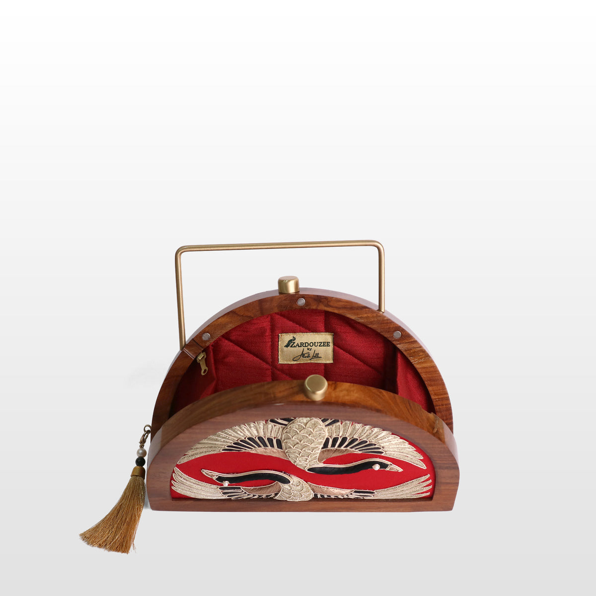 Handcrafted Luxe Swan Half Moon Bag