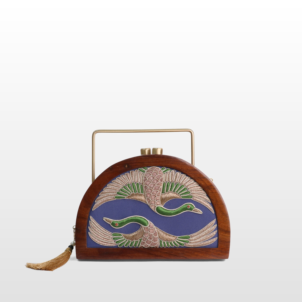 Handcrafted Luxe Swan Half Moon Bag