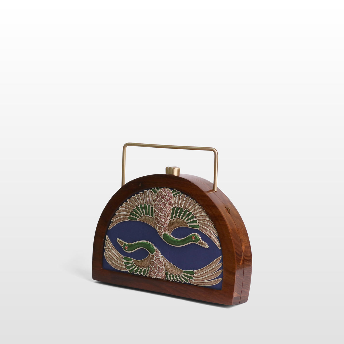 Handcrafted Luxe Swan Half Moon Bag