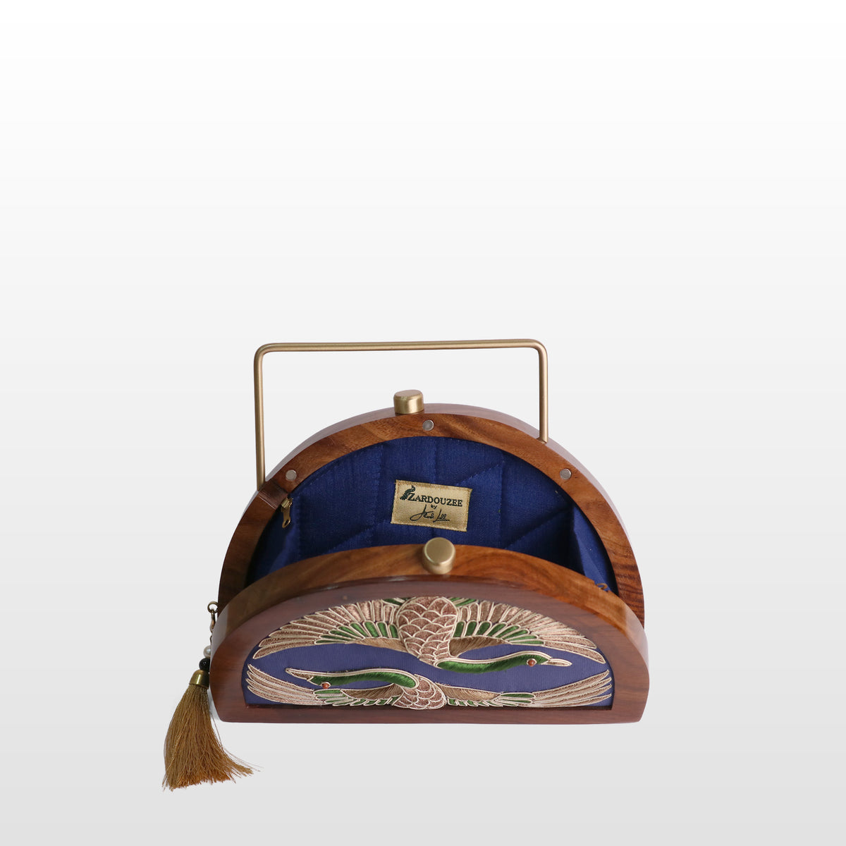 Handcrafted Luxe Swan Half Moon Bag