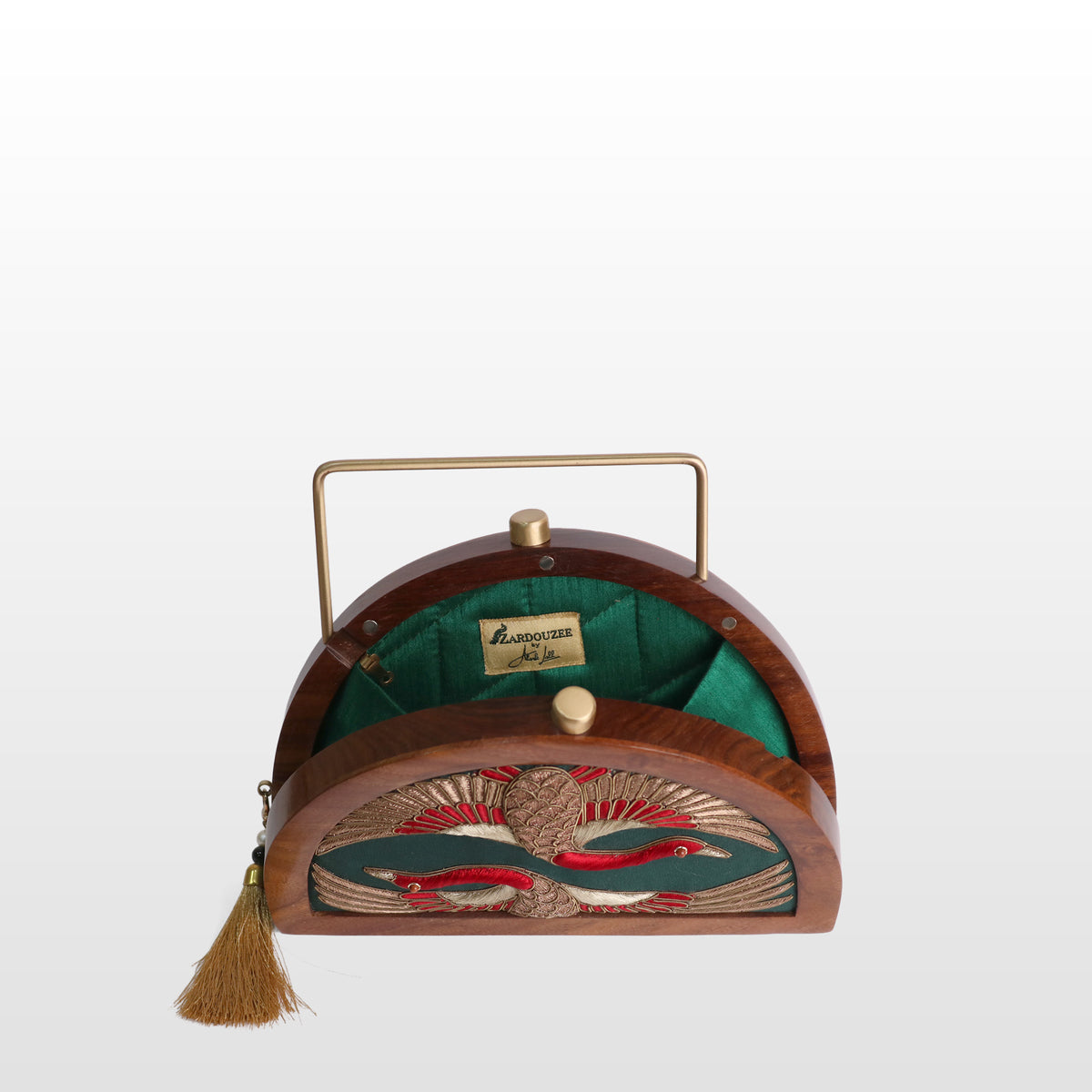 Handcrafted Luxe Swan Half Moon Bag