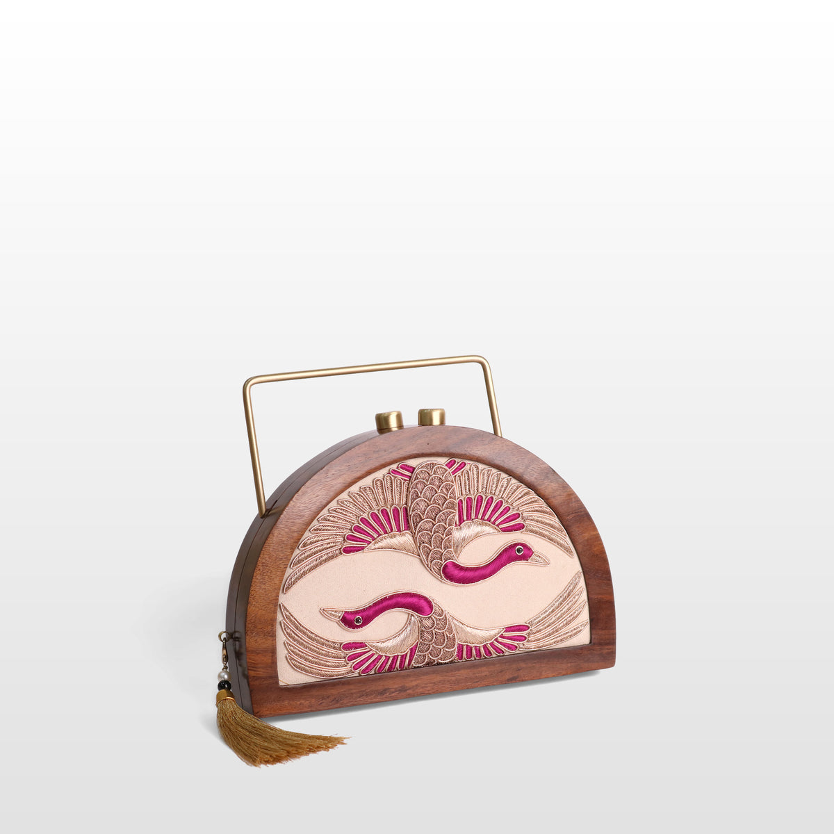 Handcrafted Luxe Swan Half Moon Bag