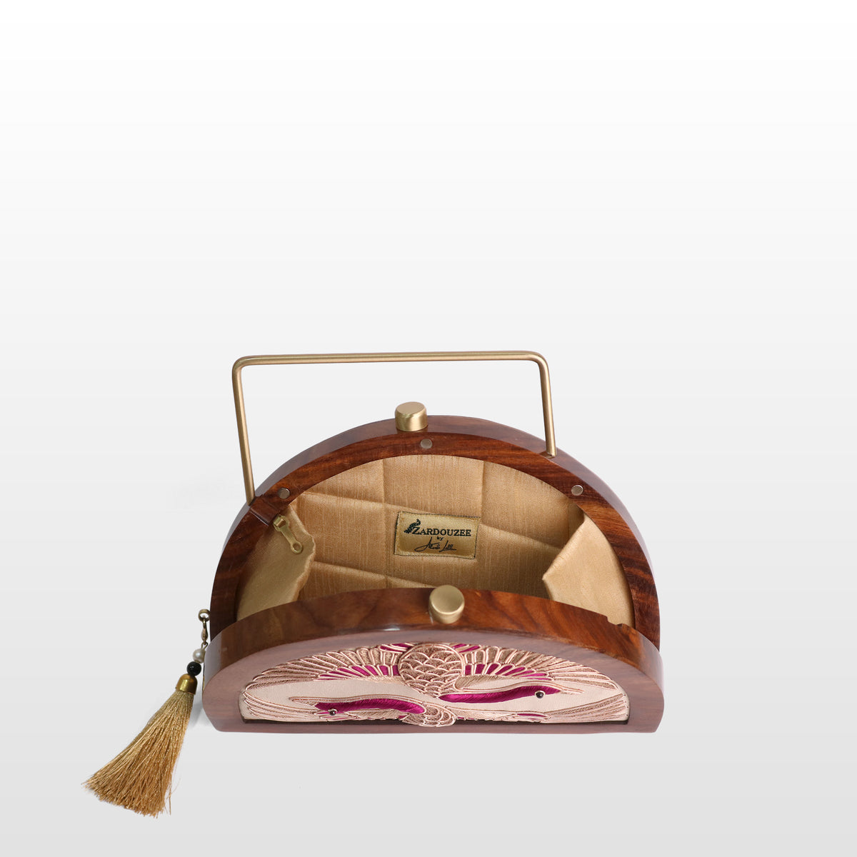 Handcrafted Luxe Swan Half Moon Bag