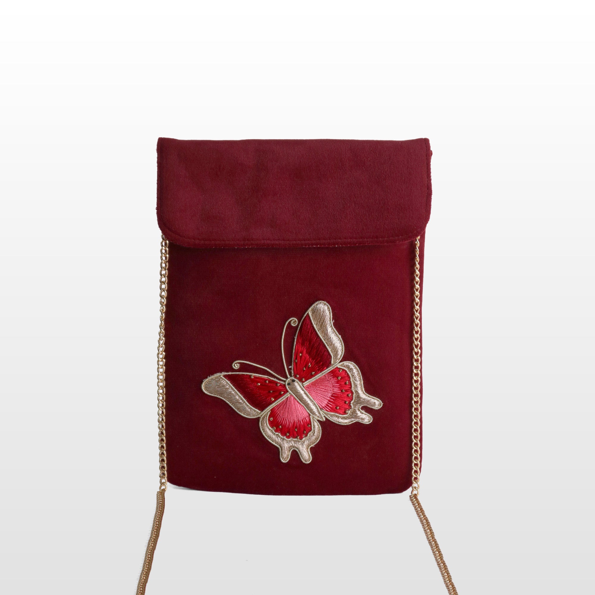 Emerald Green banana crepe Butterfly Crossbody Bag