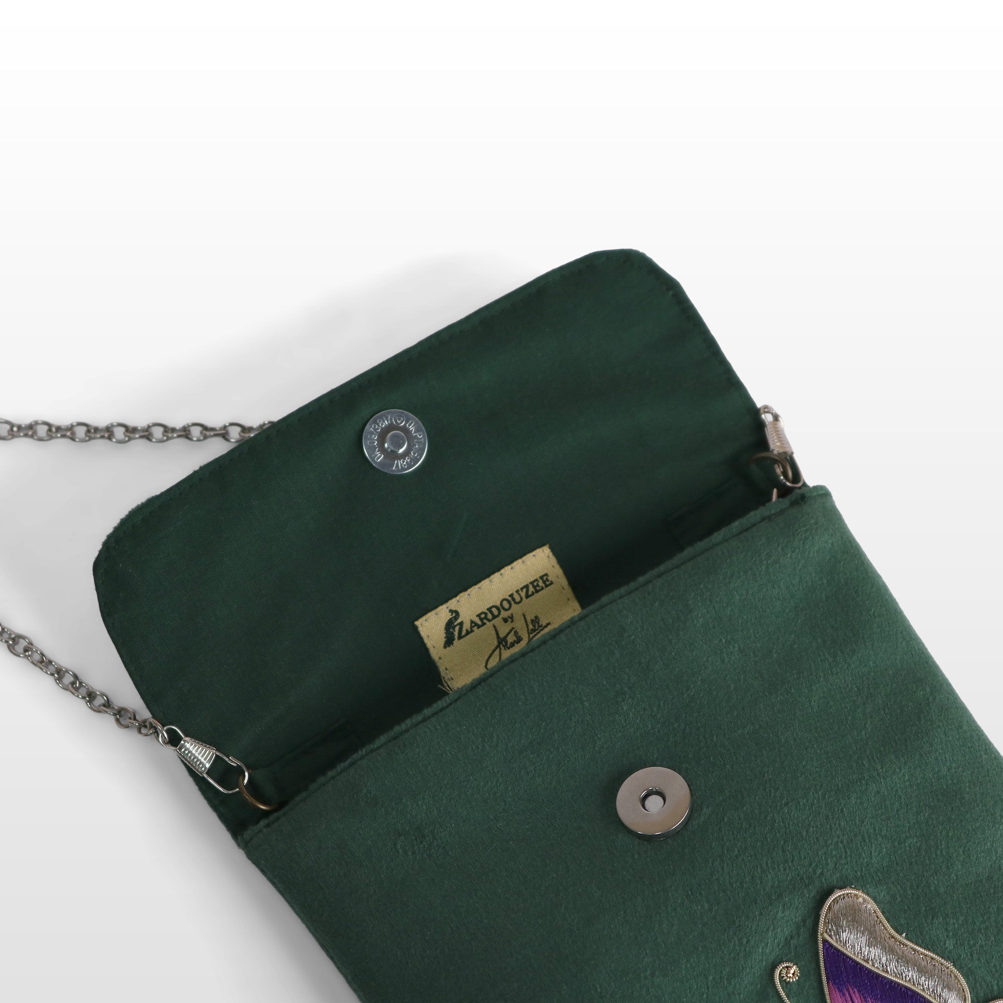 Emerald Green banana crepe Butterfly Crossbody Bag