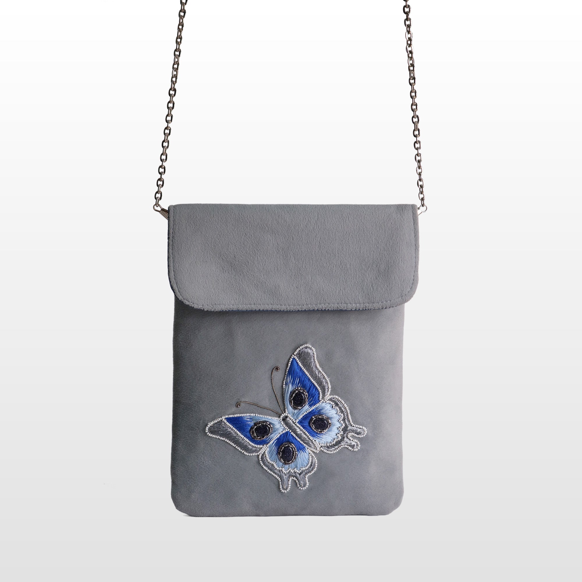 Emerald Green banana crepe Butterfly Crossbody Bag