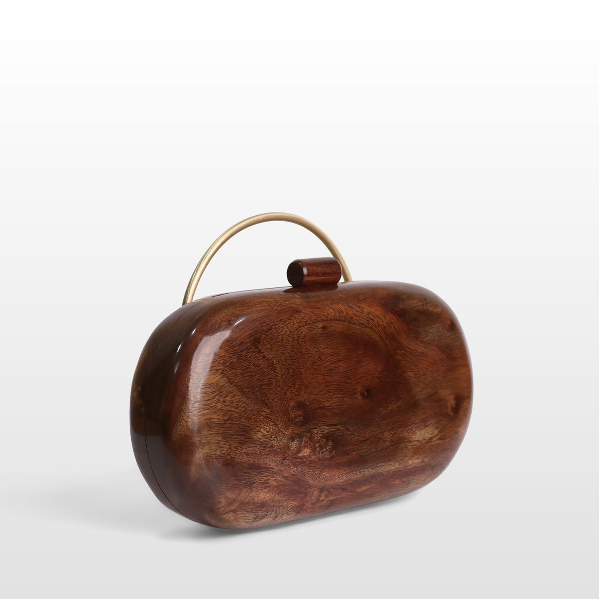 Handcrafted Luxe Swan Oval Box Clutch