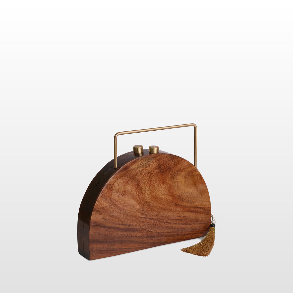 Handcrafted Luxe Lotus Gemstone Half Moon Bag