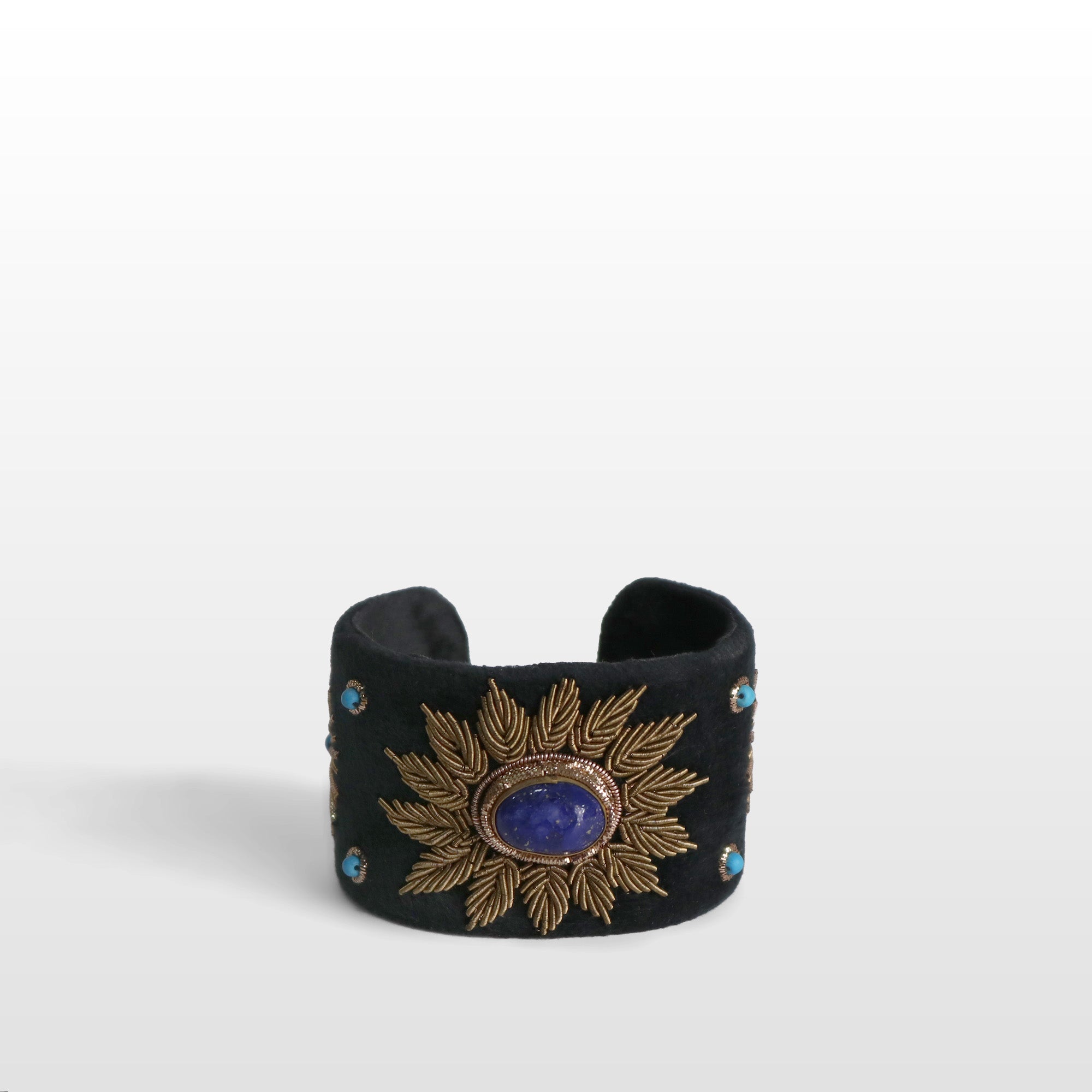 Black Velvet Tiger’s Eye Wide Cuff Bracelet