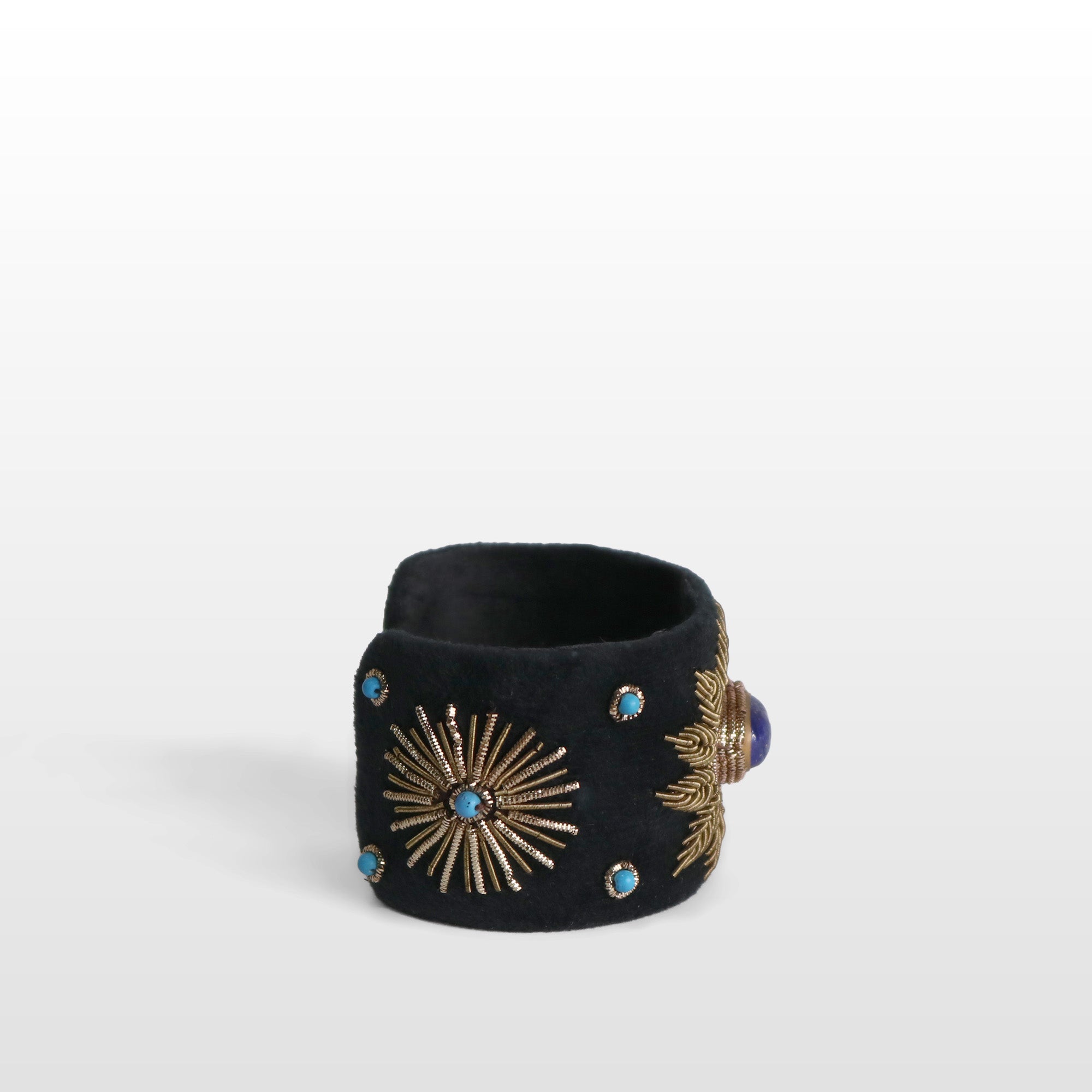 Black Velvet Tiger’s Eye Wide Cuff Bracelet