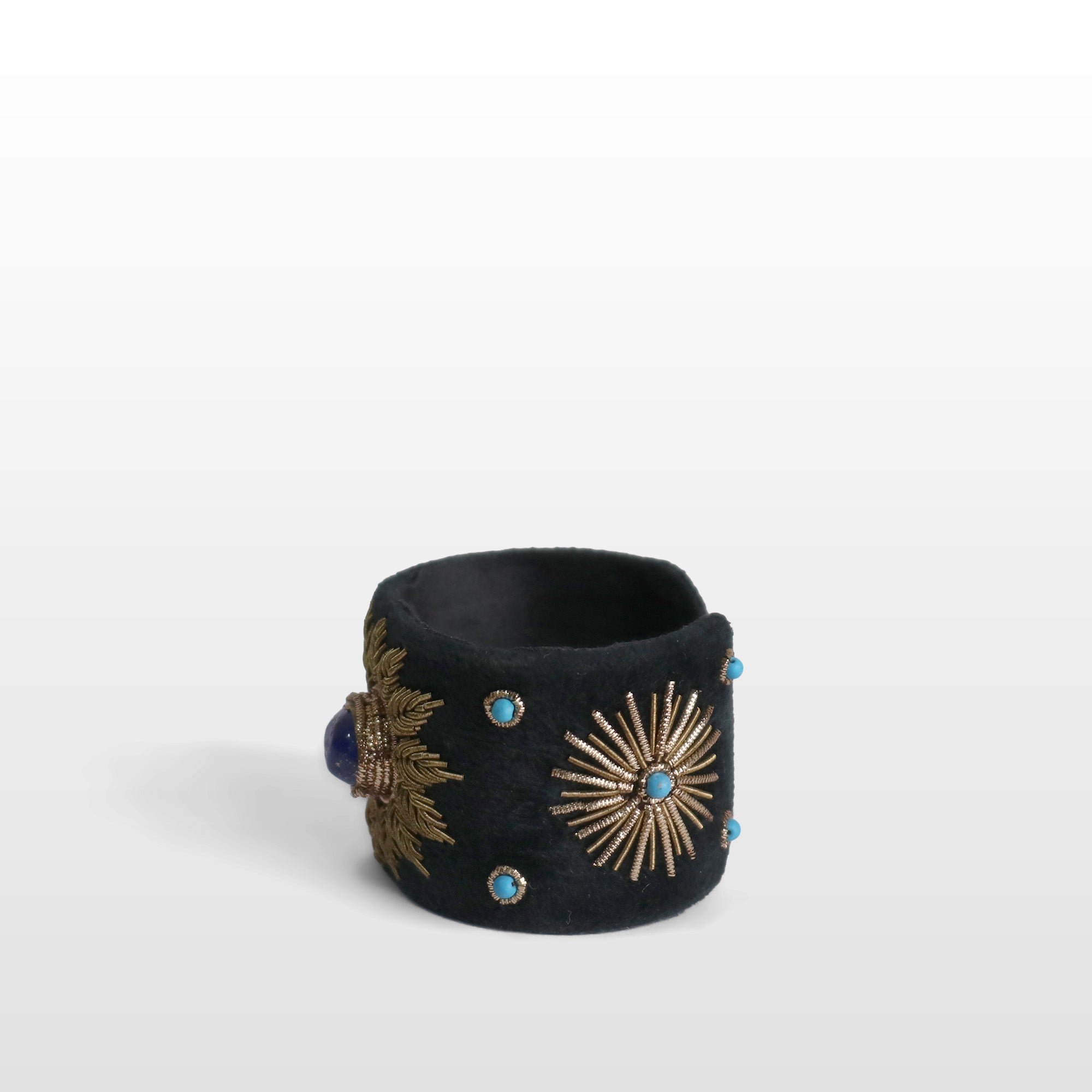 Black Velvet Tiger’s Eye Wide Cuff Bracelet