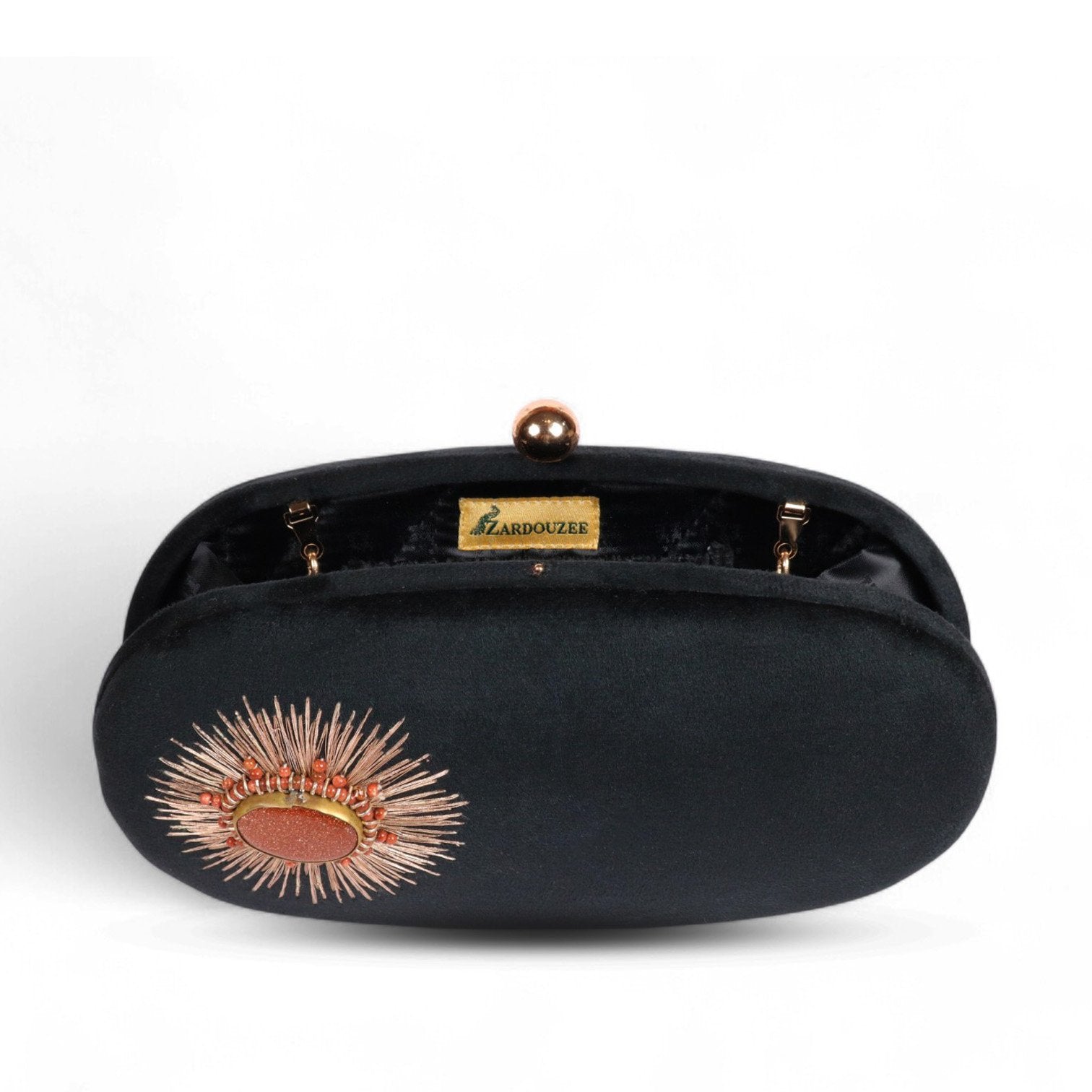 Siyah Noor – Royal Embroidered Velvet Clutch image 3