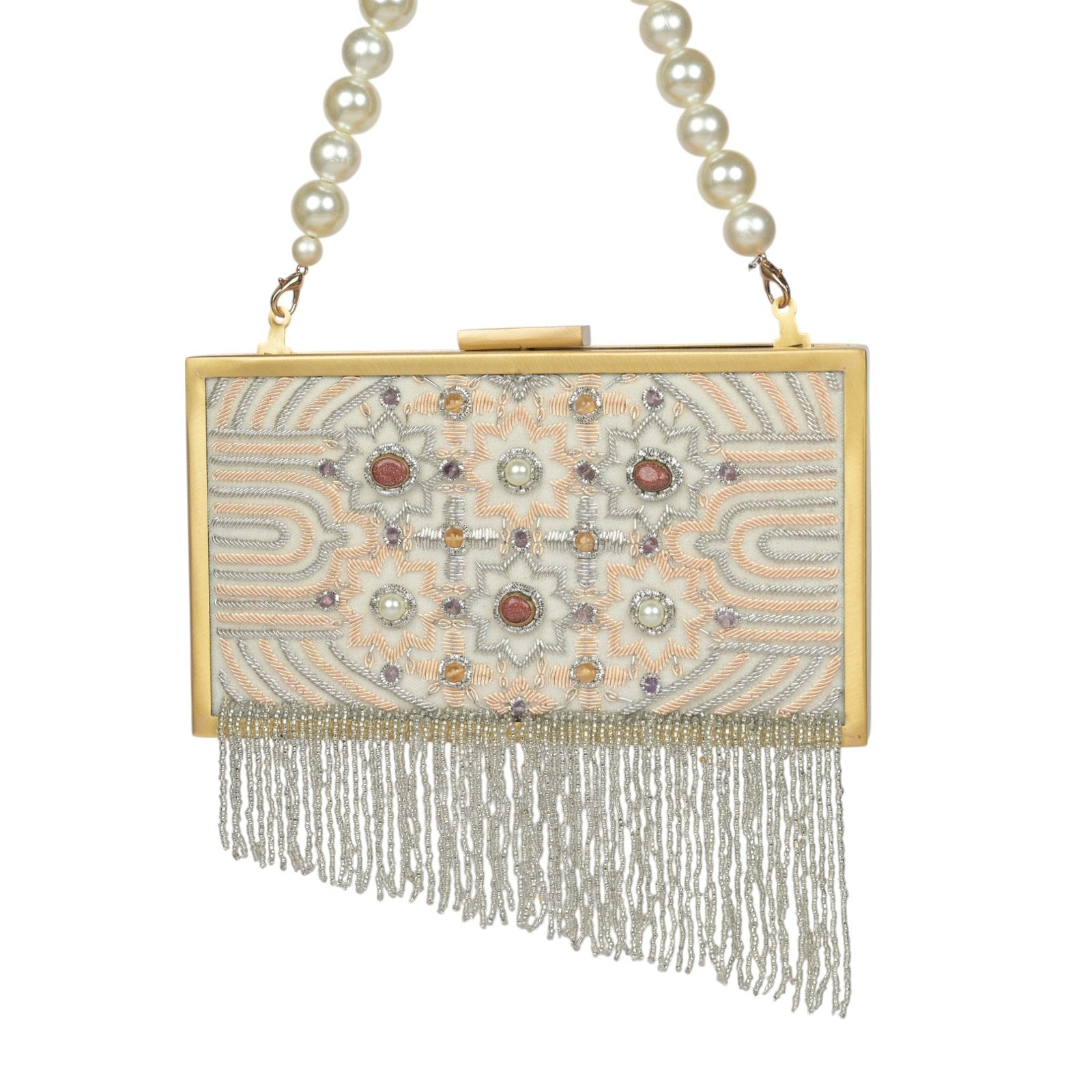 Nooré Zardosi Vintage Jewel Clutch - White image