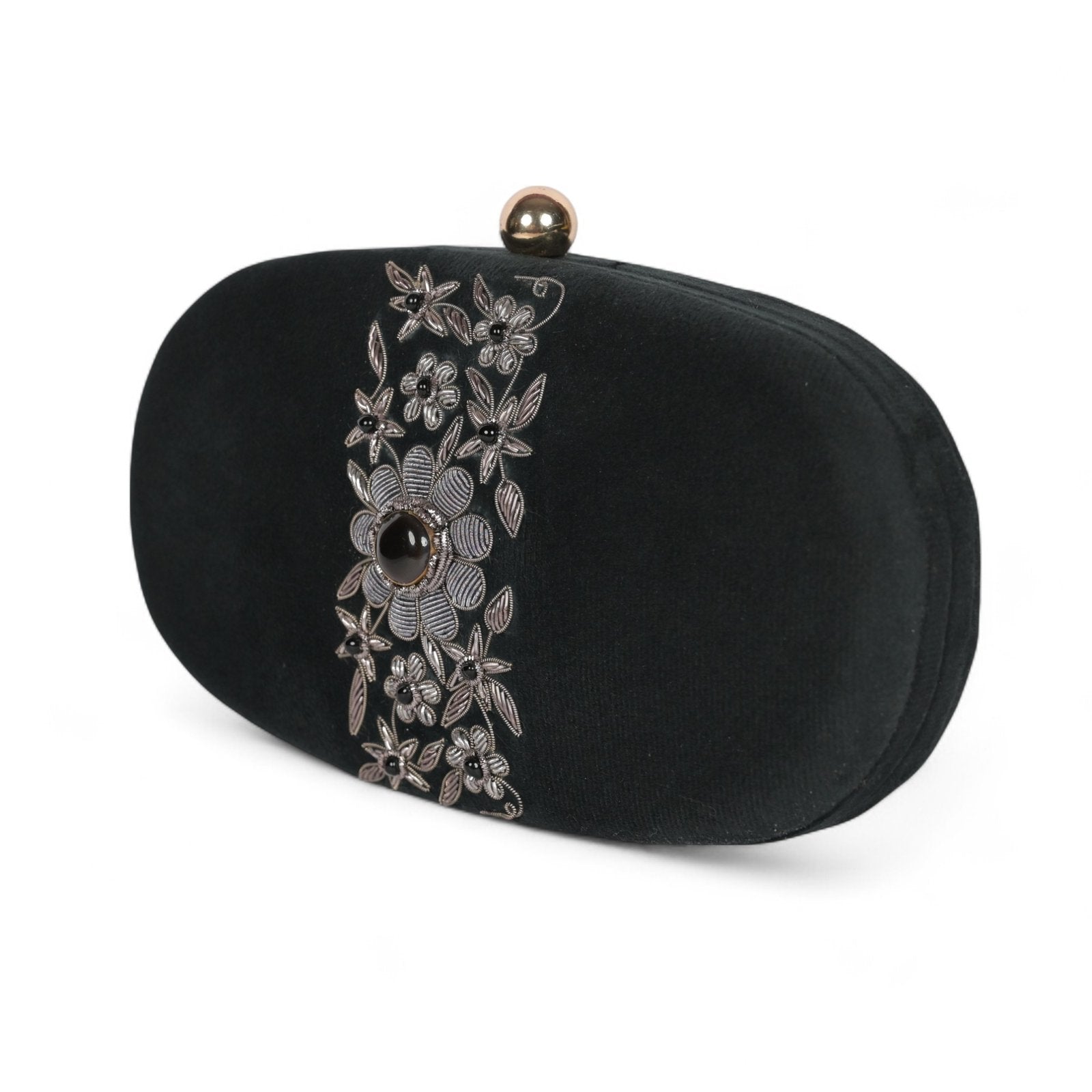 Petal Luxe Velvet Wrapped Oval Clutch image 2
