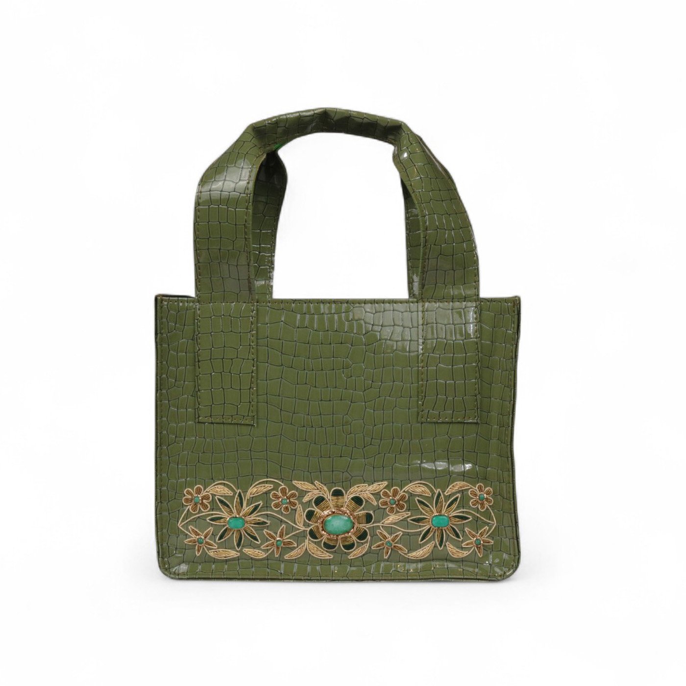Garden of Gold Leatherite Tote - Green image