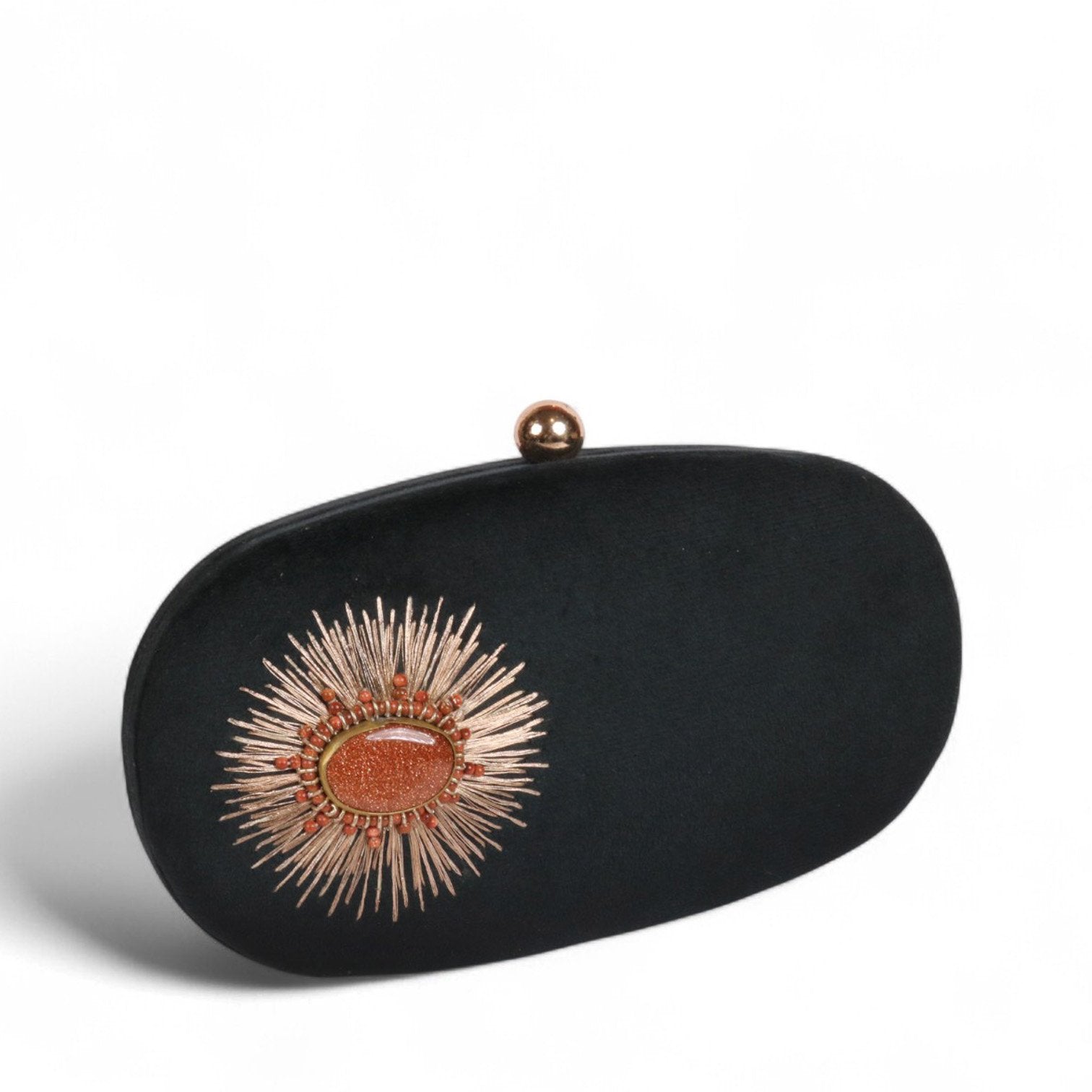 Siyah Noor – Royal Embroidered Velvet Clutch image 4