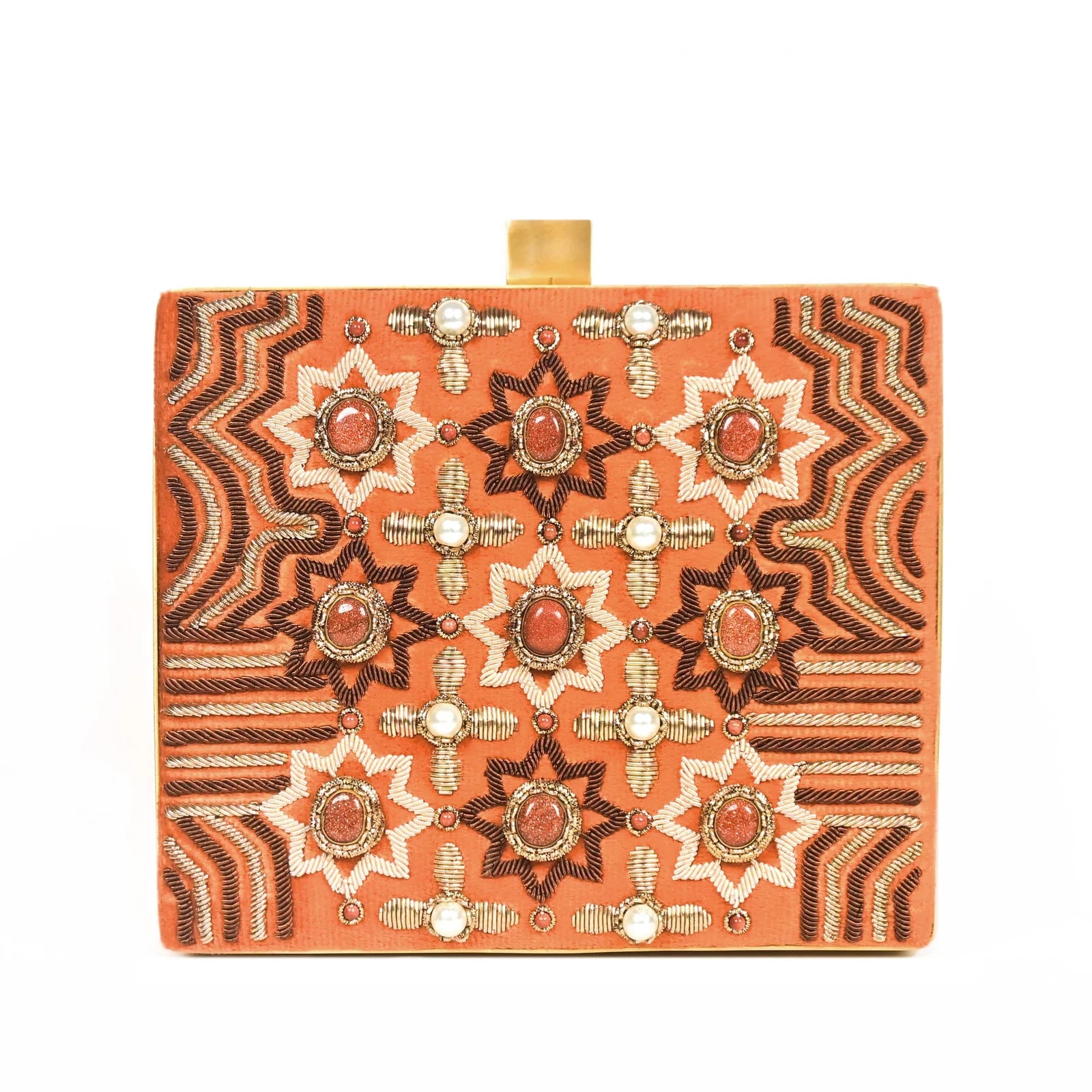 Ember Glow Zardozi Gemstone Handbag image 1