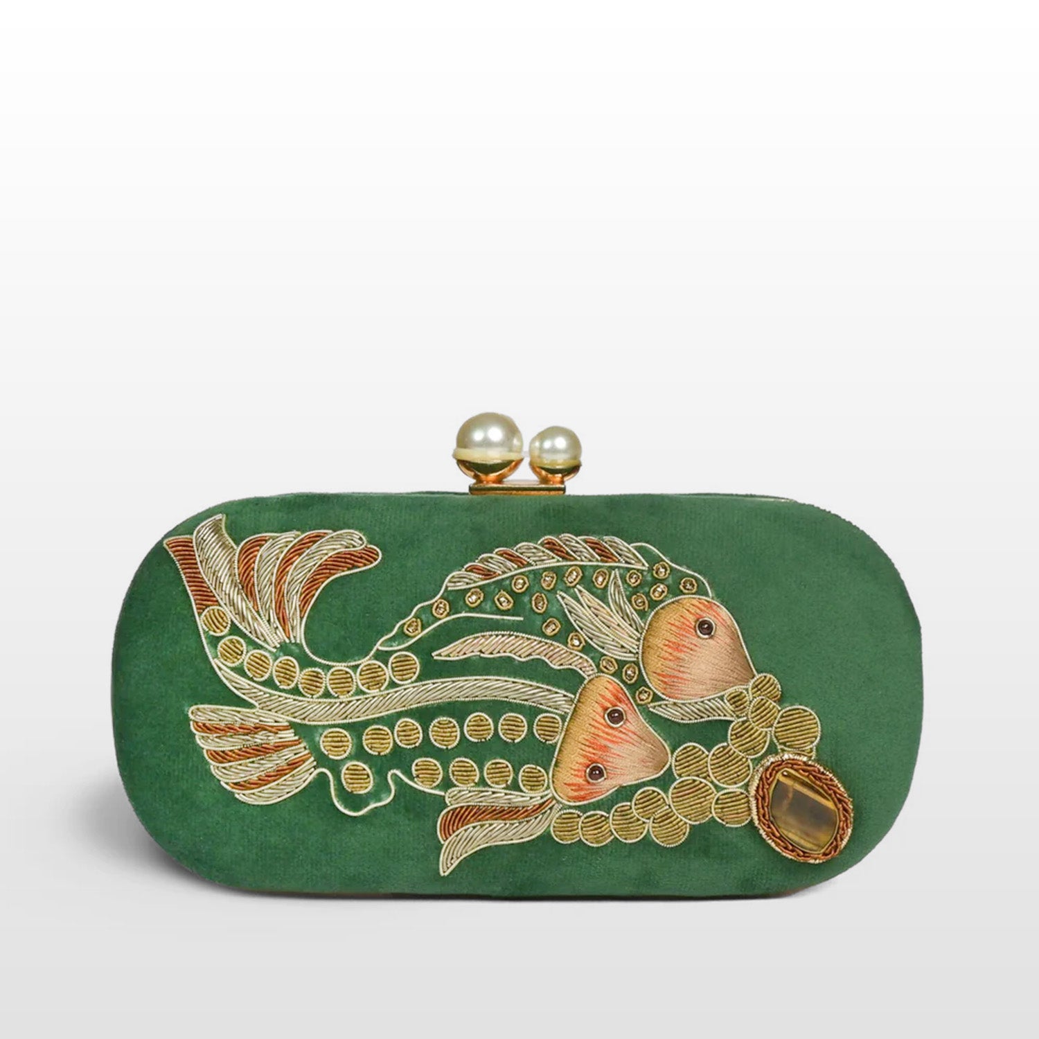 Verde Dazzle Piscean Whispers Velvet Elegance Clutch