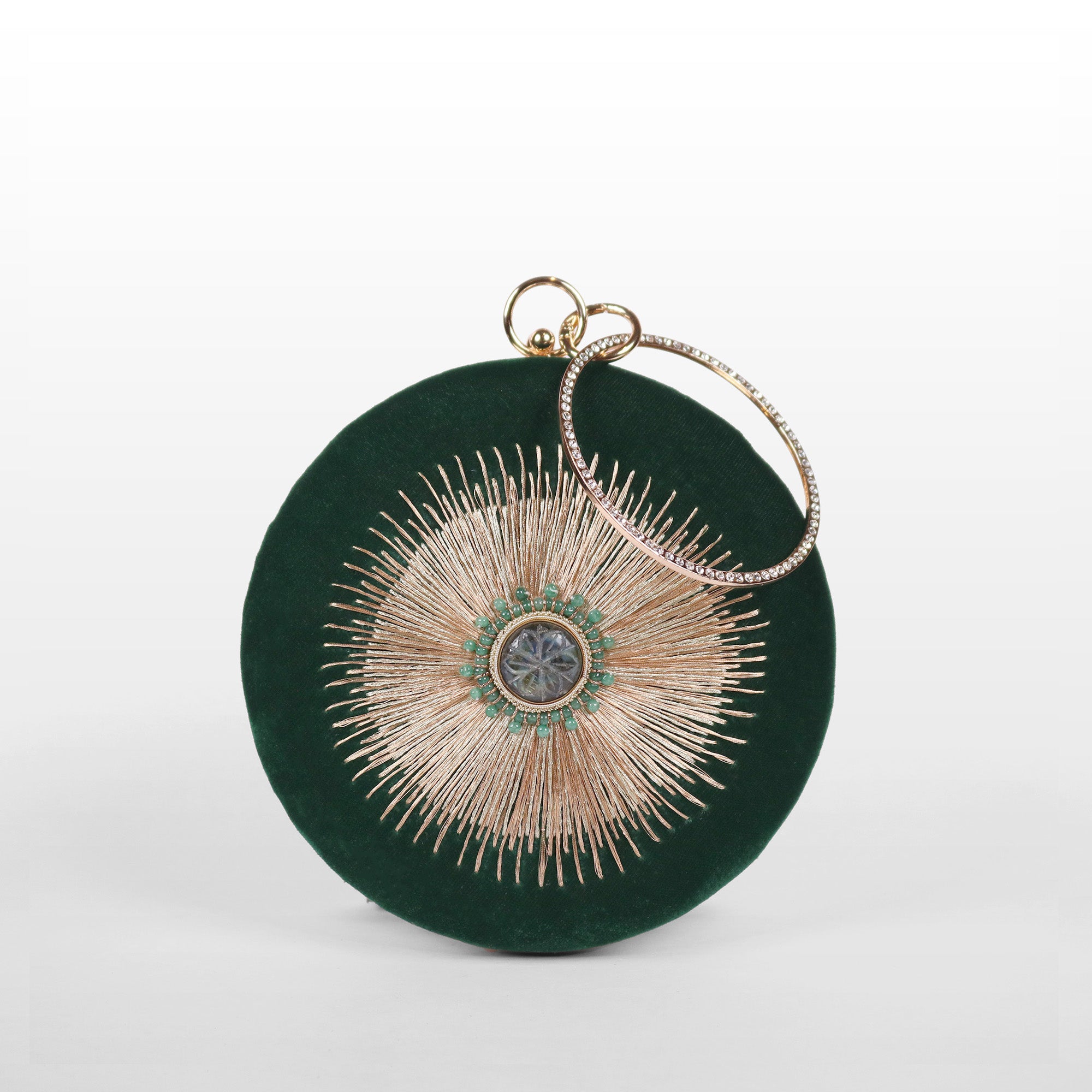 Celestial Sun Velvet Evening Clutch