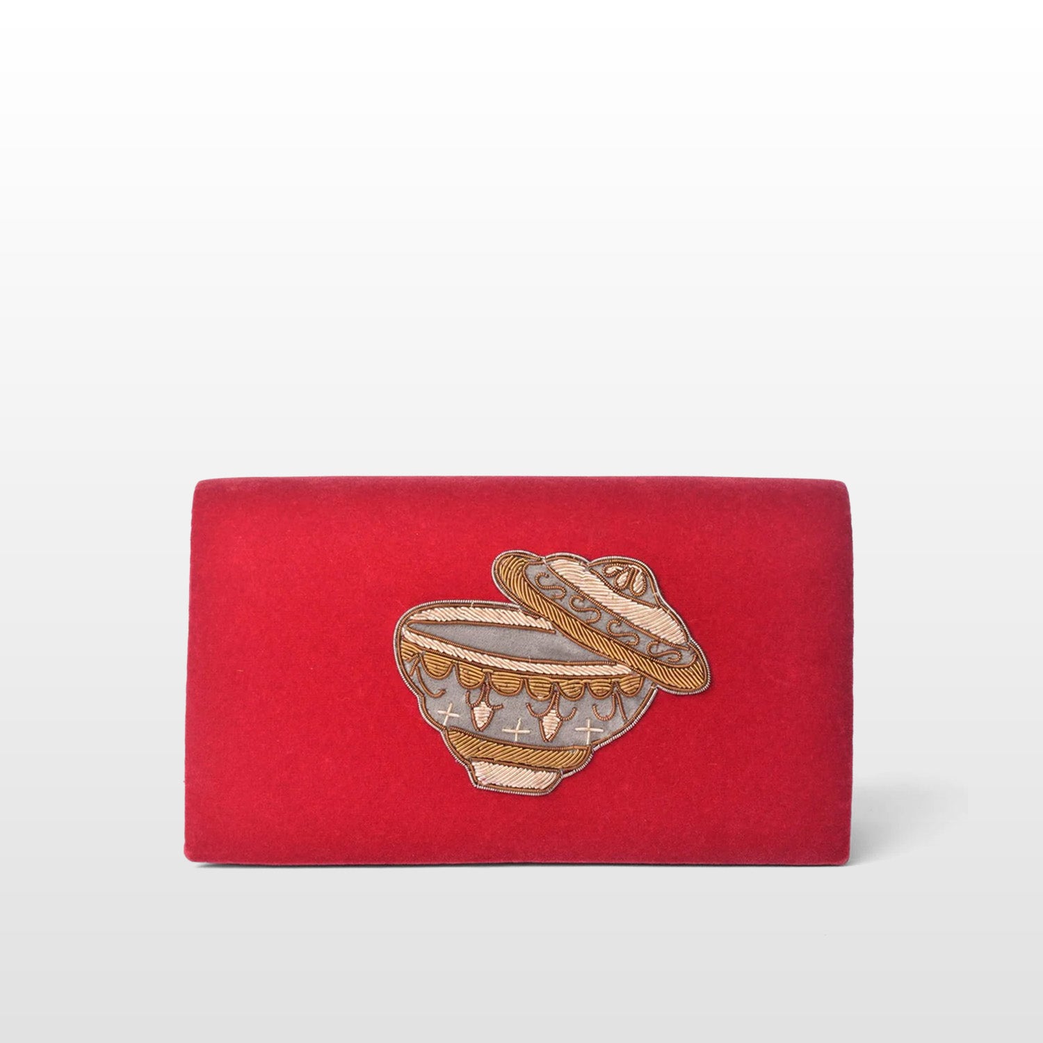 Velvet Handmade Cross body Bag, Embellished with Embroidery