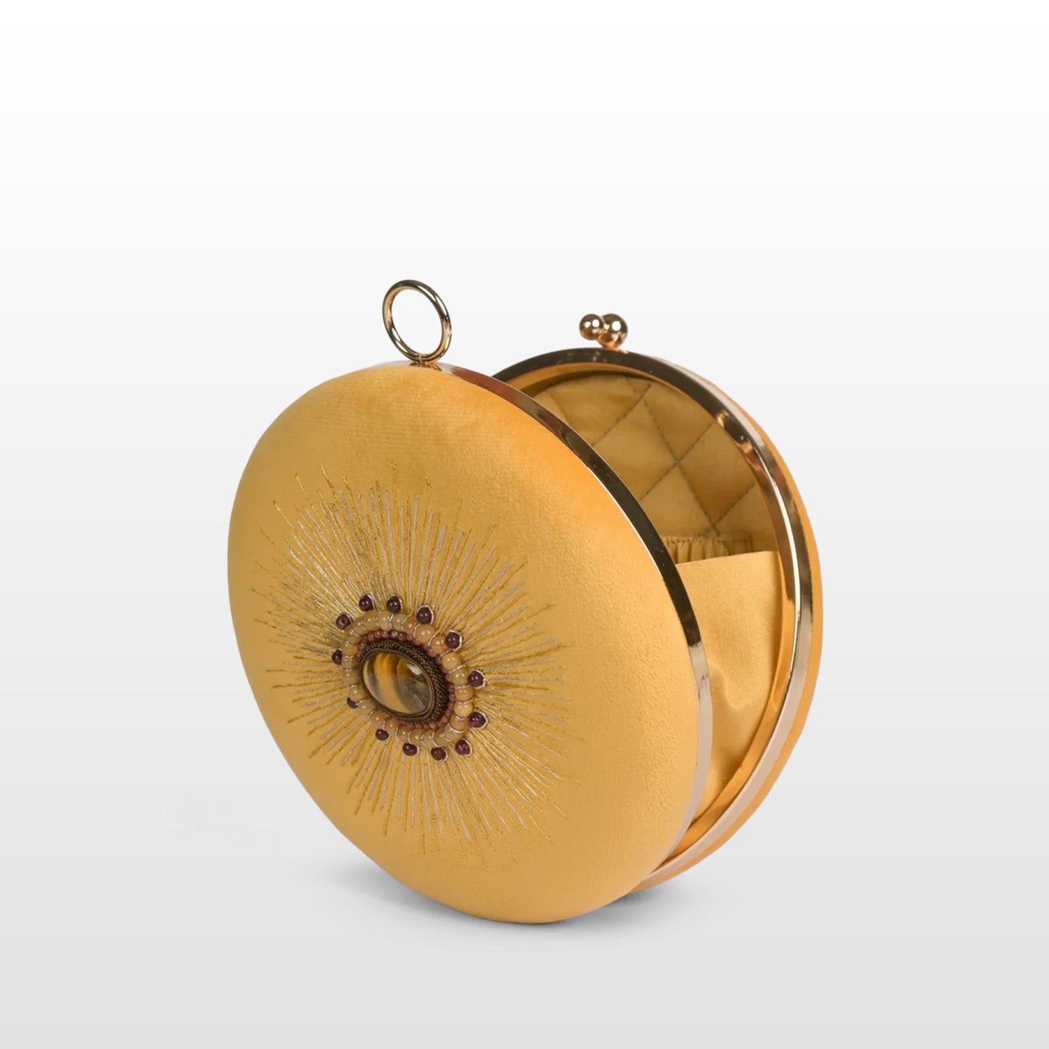 Celestial Sun Velvet Evening Clutch