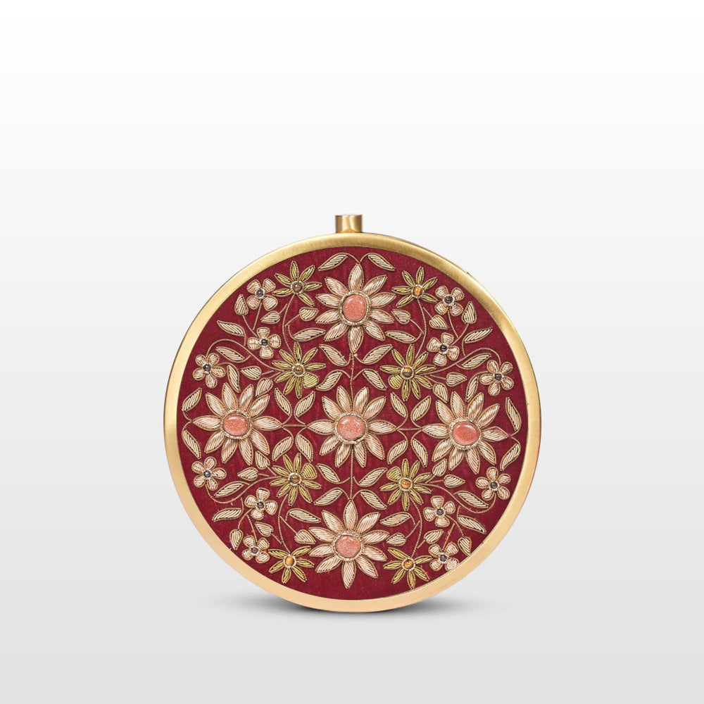 Mehrunisa – Regal Zardosi Round Clutch