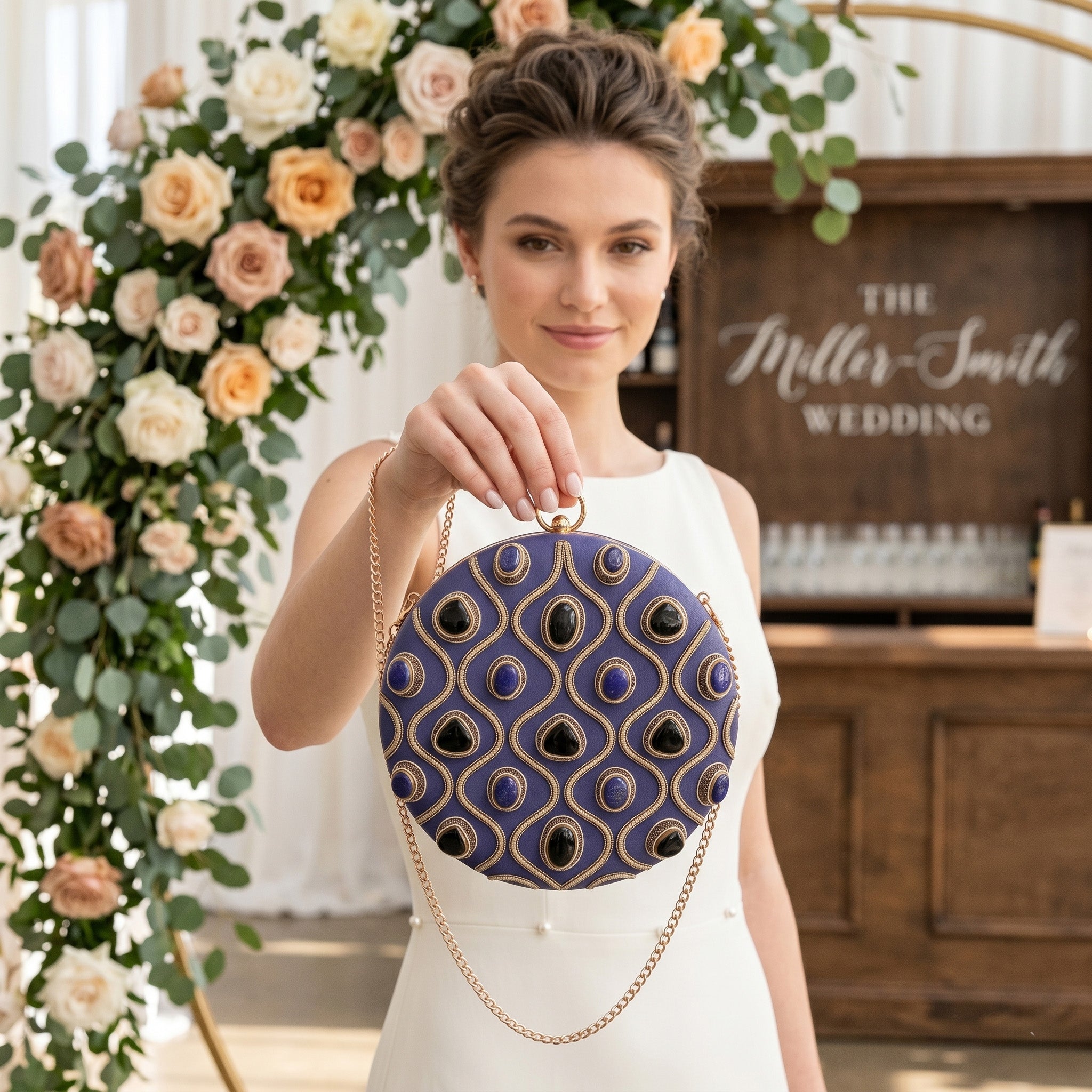 Aurelia Gemstone Round Clutch