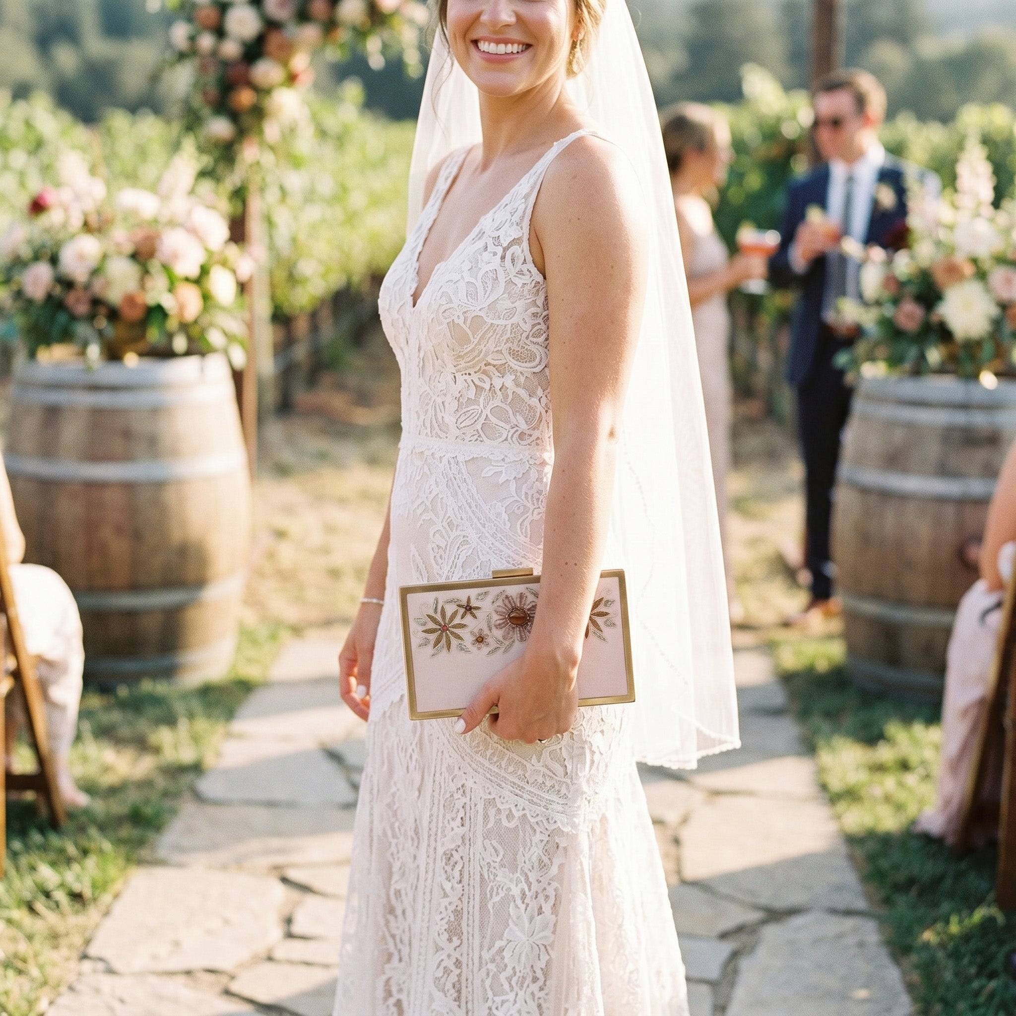 Bloom & Brass Evening Clutch