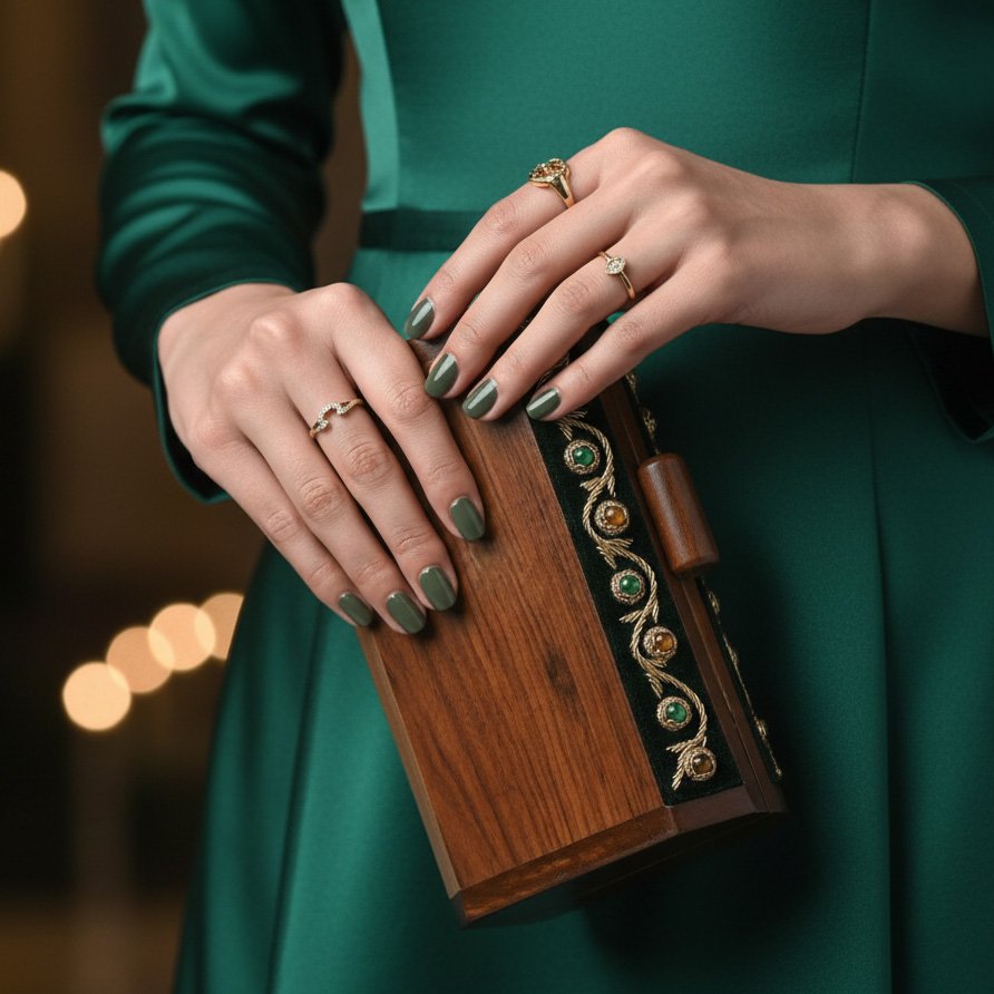 Timeless Enchantment: Handmade Antique Wooden Clutch 1 Gemini Generated Image 7k7sam7k7sam7k7s