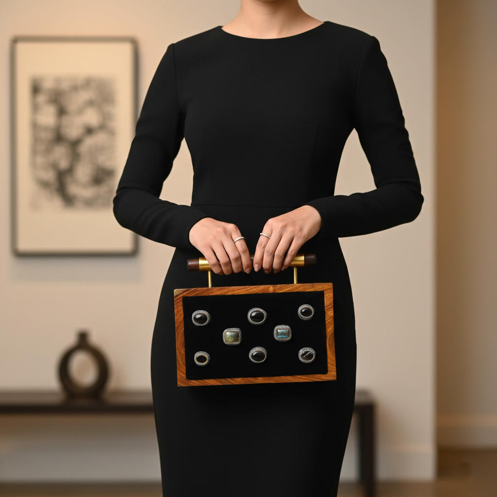 Enchanted Ebony Wooden Clutch | Handmade Box Clutch 1 Gemini Generated Image 3rxwkl3rxwkl3rxw 1