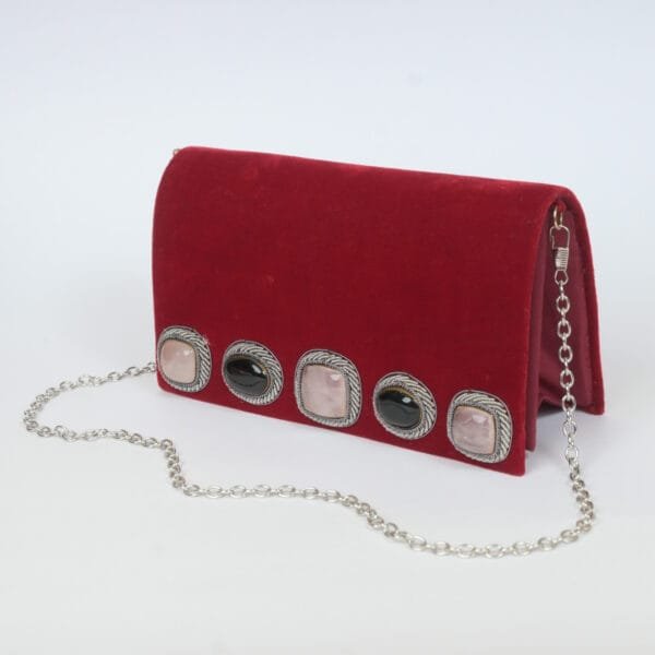 Crimson Radiance Velvet Clutch