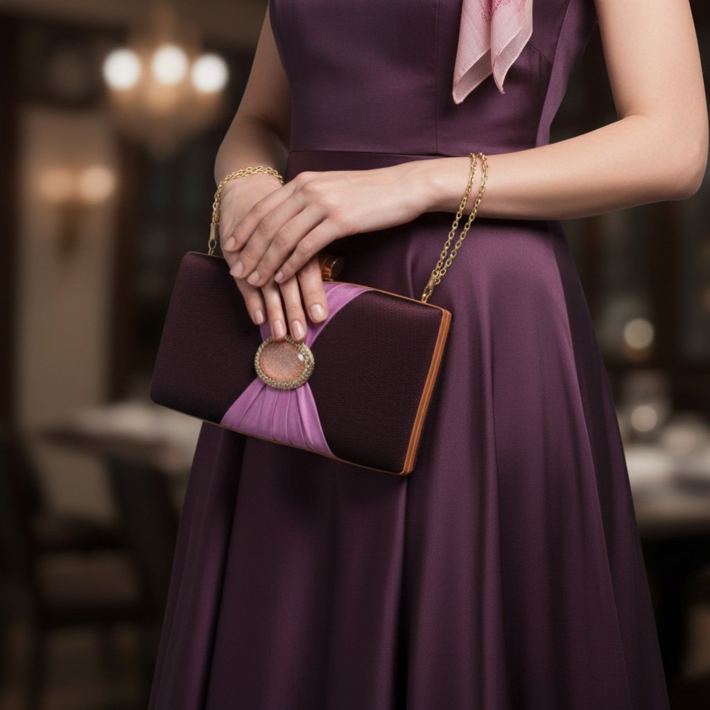 Glamour Unveiled: Maroon Velvet Wedding Clutch with Stunning Giant Sand Gemstone 1 Gemini Generated Image r5a1mlr5a1mlr5a1