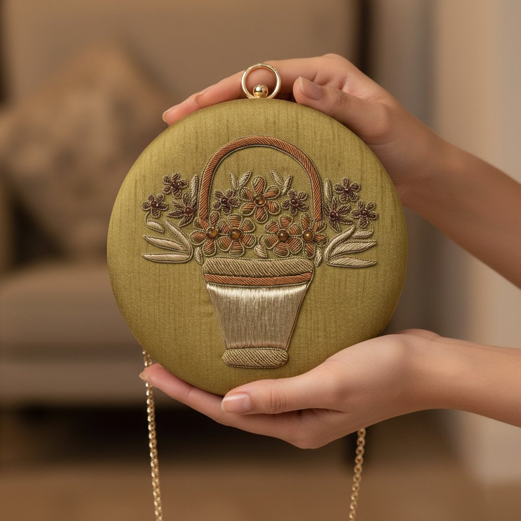 Golden Bloom Stone Clutch Bag 1 Gemini Generated Image z7bq0tz7bq0tz7bq